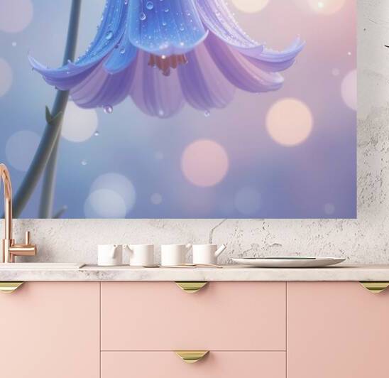 Enchanting Bluebell Flower with Dewdrops – Dreamy Floral Photography by Carole Bally