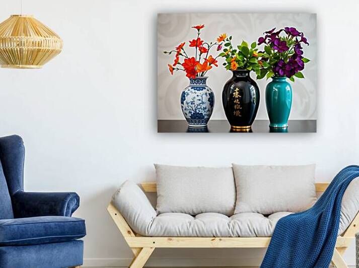 Vibrant Floral Arrangements in Decorative Vases by Carole Bally