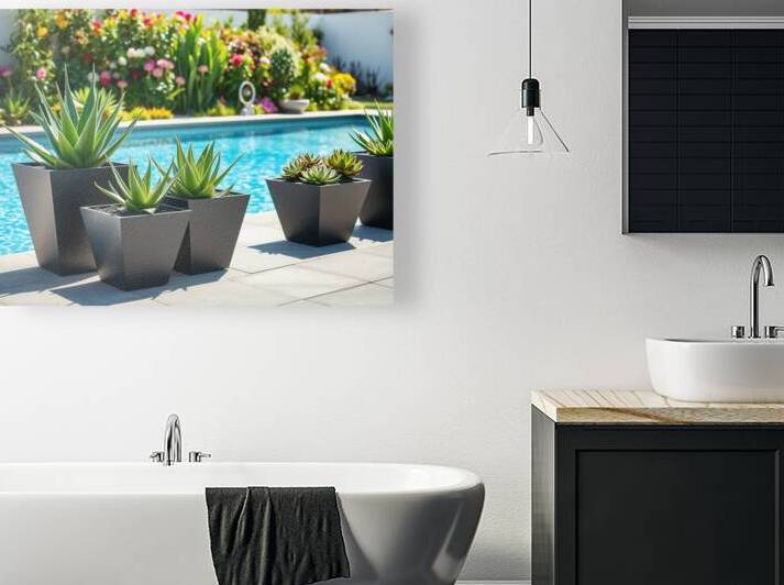 Modern Succulent Planters by the Pool: Create a Relaxing Outdoor Oasis by Carole Bally
