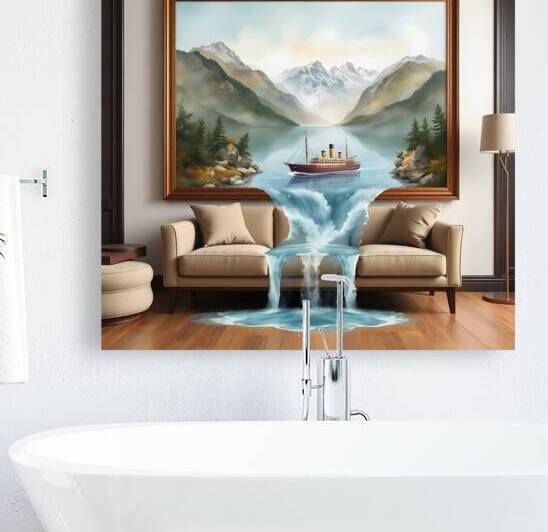 Surreal Painting Comes to Life – Water Flowing into Reality by Carole Bally