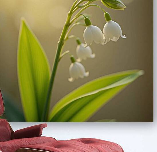 Elegant Lily of the Valley in Soft Golden Light by Carole Bally