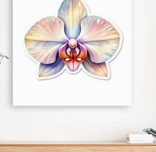 Stunning Digital Illustration of a Multicolored Orchid by Carole Bally