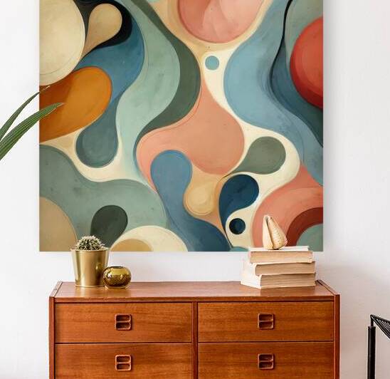 Abstract Fluid Art with Organic Curves and Earthy Color Palette by Carole Bally