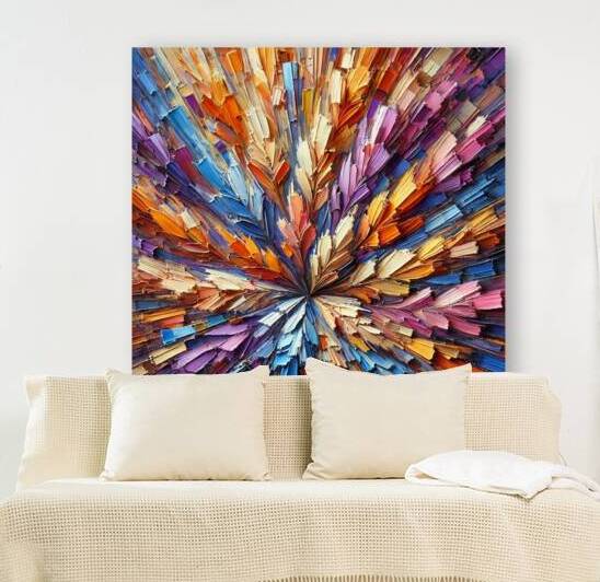 Explosion of Color – Dynamic Abstract Palette Knife Painting by Carole Bally