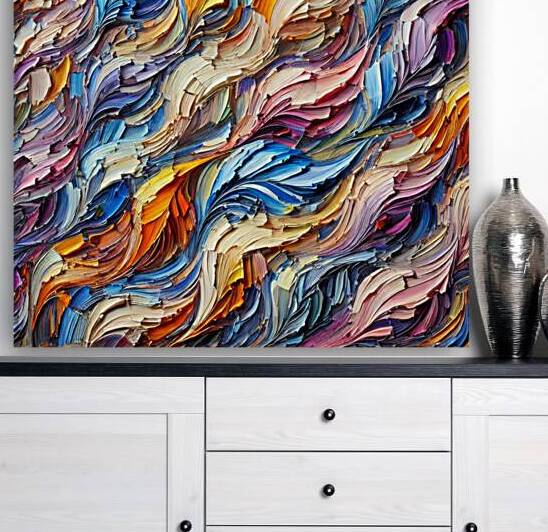 Waves of Color – Abstract Textured Flow by Carole Bally