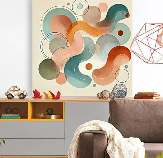 Harmonic Flow – Modern Abstract Geometric Art by Carole Bally