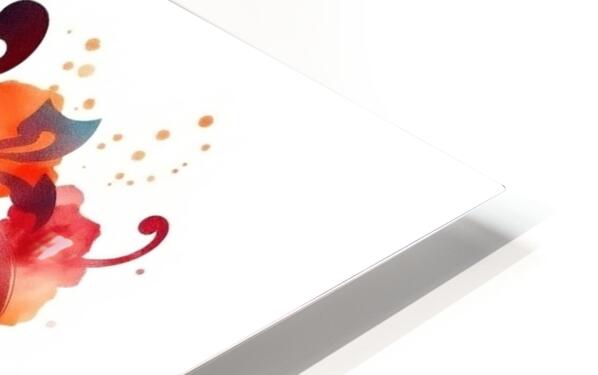 Traditional Ornamental Tattoo Art – Elegant Abstract Design in Burgundy and HD Sublimation Metal print