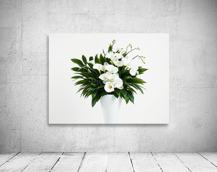 Charming White Orchid Arrangement in Sleek Vase Wall Preview
