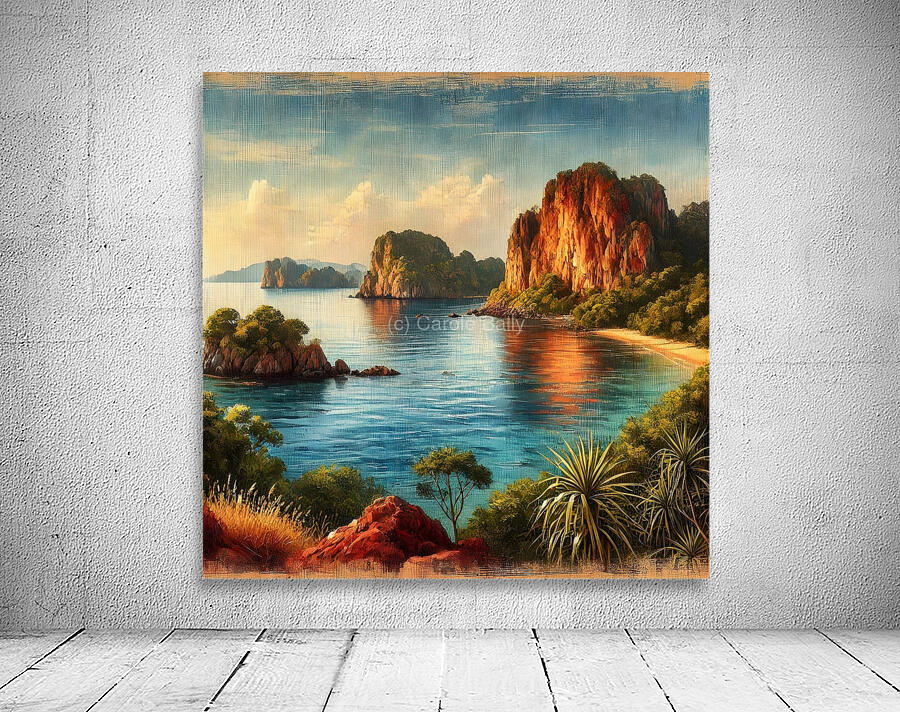 Scenic Coastal Landscape with Majestic Cliffs and Turquoise Waters Wall Preview