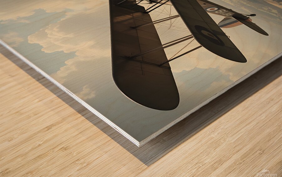 Vintage World War II Biplane Squadron in Flight Wood print