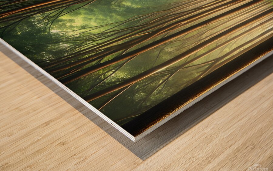 Enchanting Forest Pathway: A Serene Walk Through Nature Wood print