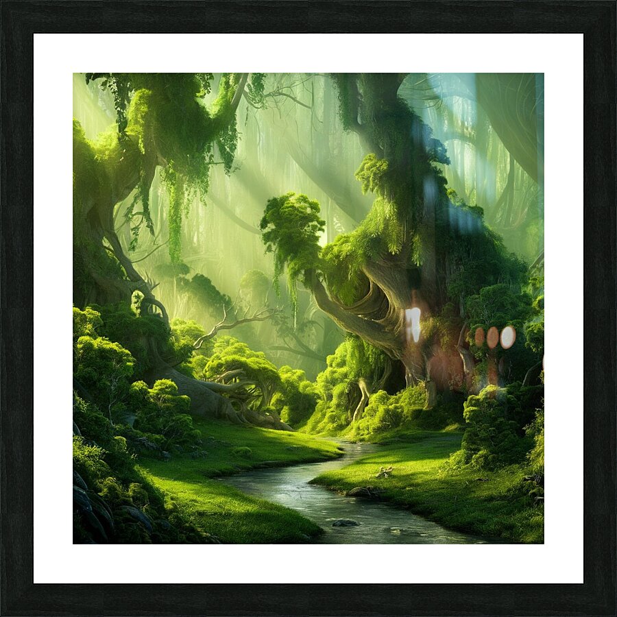 mystical forest scene Picture Frame print