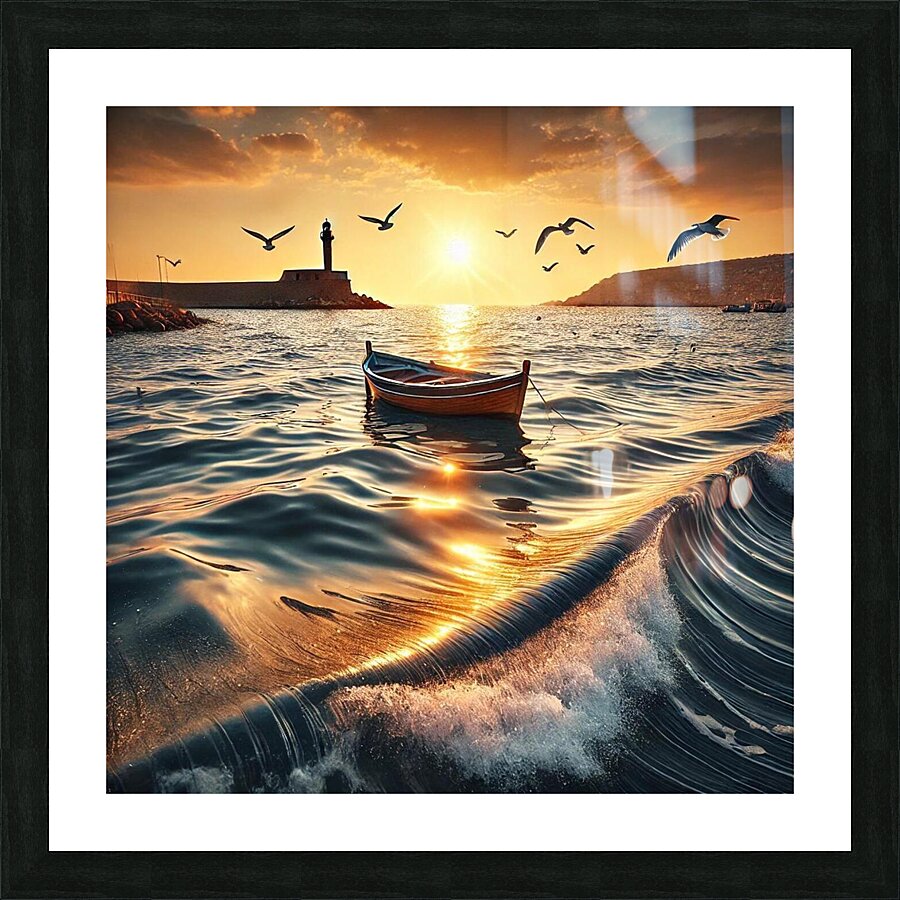 Golden Waves: A Serene Sea Escape Picture Frame print