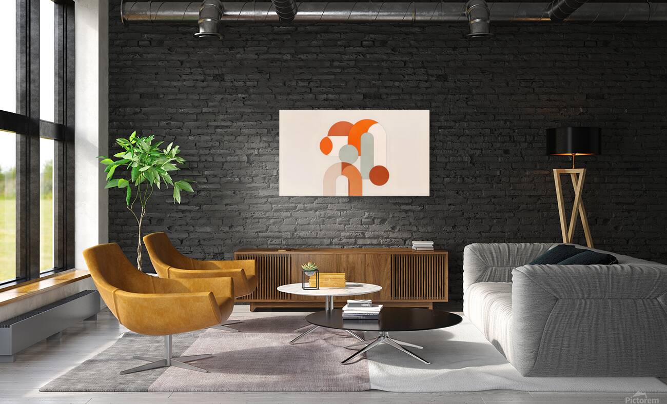 Abstract Geometric Forms Digital Art Reproduction