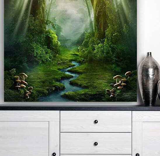  A serene lush forest scene by Velora Art