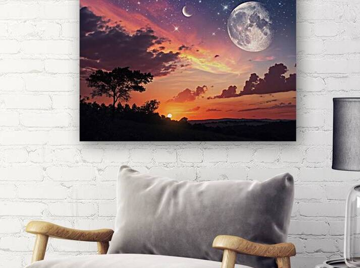 Embrace the Harmony of Nature the Sun and the Moon by Velora Art