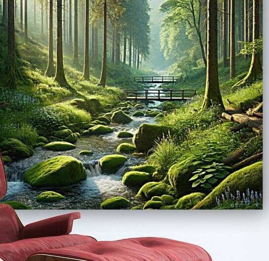 Whispers of the Forest: A Serene Landscape of Tranquility by Velora Art