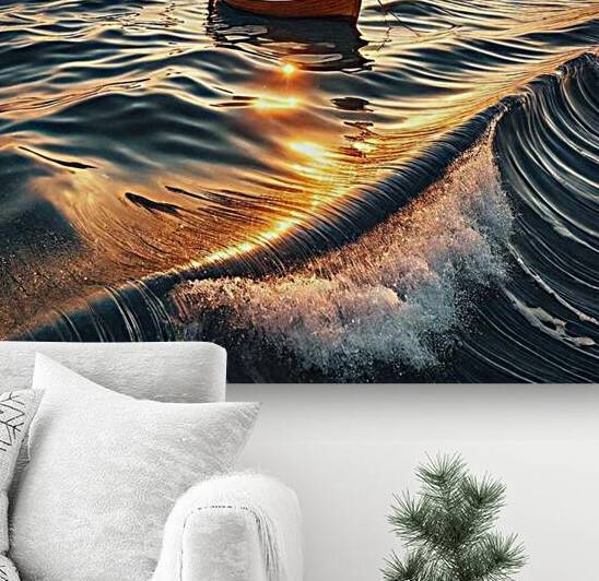 Golden Waves: A Serene Sea Escape by Velora Art