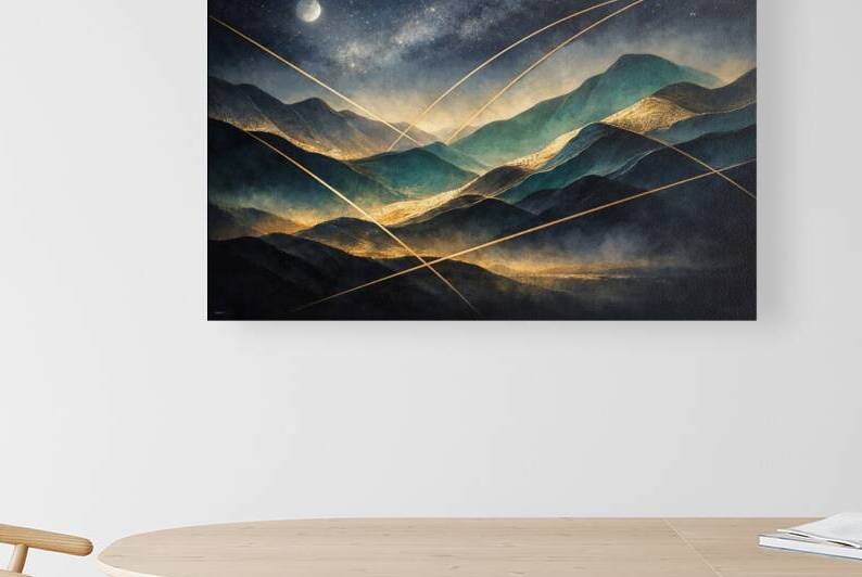 Ethereal Peaks: A Glimmering Ascent by Velora Art