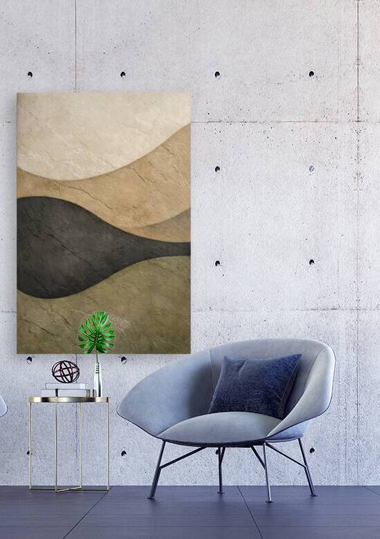 Serene Flow: Japandi Plaster Waves by Velora Art