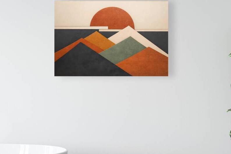 Earthen Geometry: Abstract Mountainscape by Velora Art