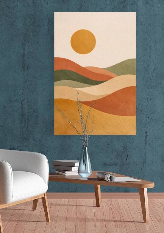 Earthy Horizon: Minimalist Abstract Desert Landscape by Velora Art