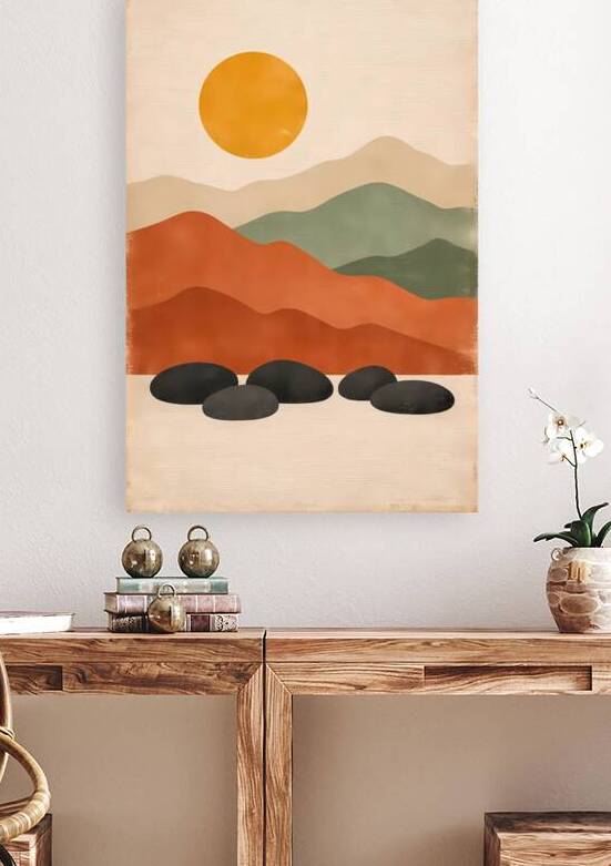 Earthen Horizon: Minimalist Abstract Landscape by Velora Art