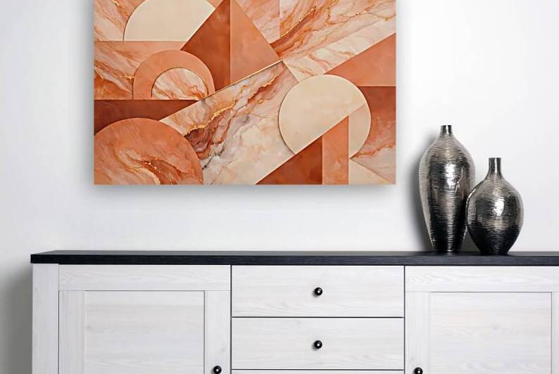 Celestial Terracotta Drift: Modern Abstract Wall Art by Velora Art