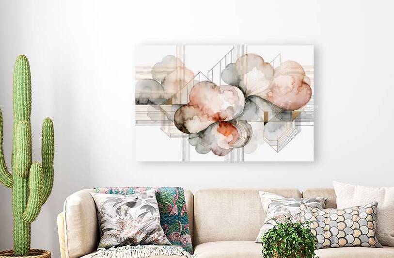 Earthen Convergence | Modern Abstract Geometric Wall Art by Velora Art