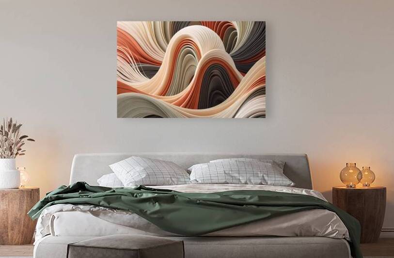 Terra & Sage: Fluid Geometry Abstract by Velora Art