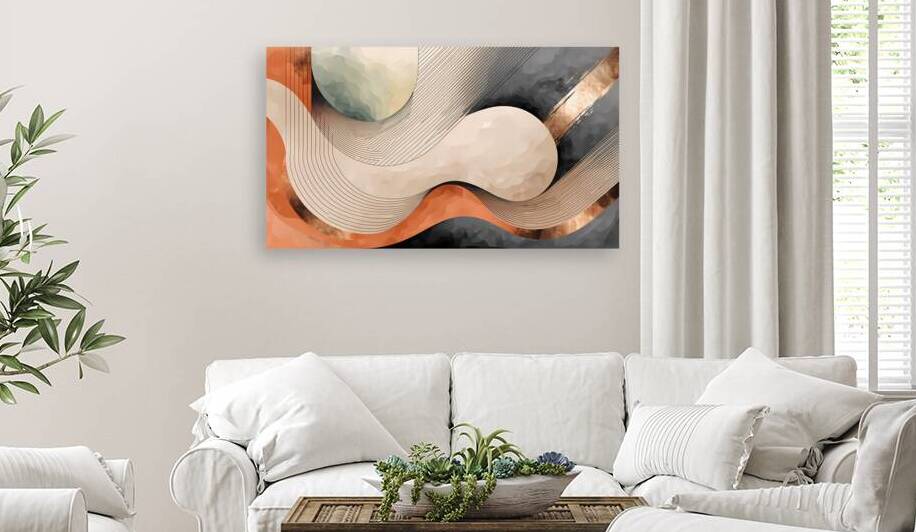 Lumina Currents – Modern Abstract Wall Art in Terracotta & Sage by Velora Art