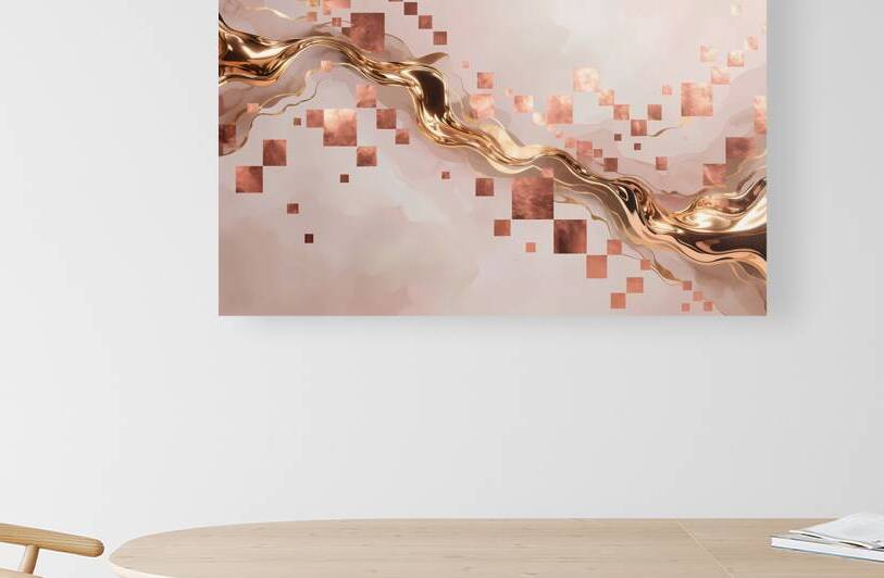 Gilded Flow: Luxury Metallic Abstract Art - Modern Rose Gold & Copper Design by Velora Art