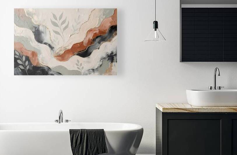 Organic Flow I — Abstract Textured Botanical Canvas Art by Velora Art
