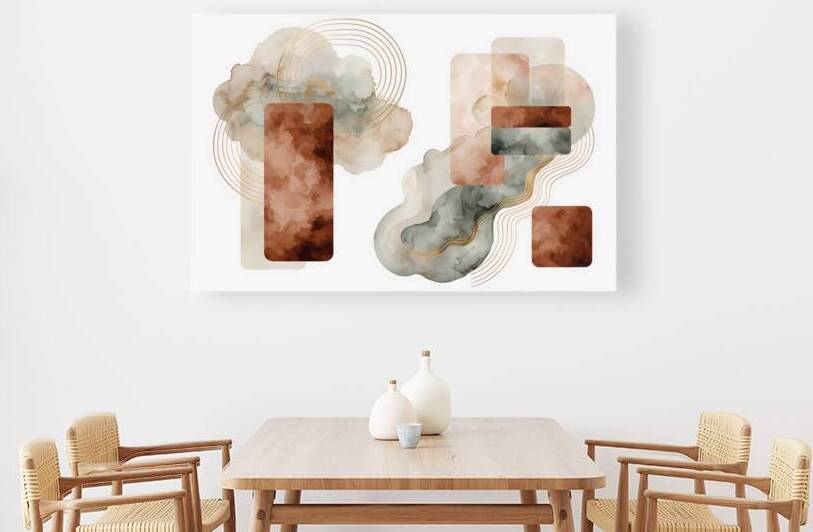 Terra Flux Abstract Wall Art | Contemporary Geometric & Organic Design by Velora Art