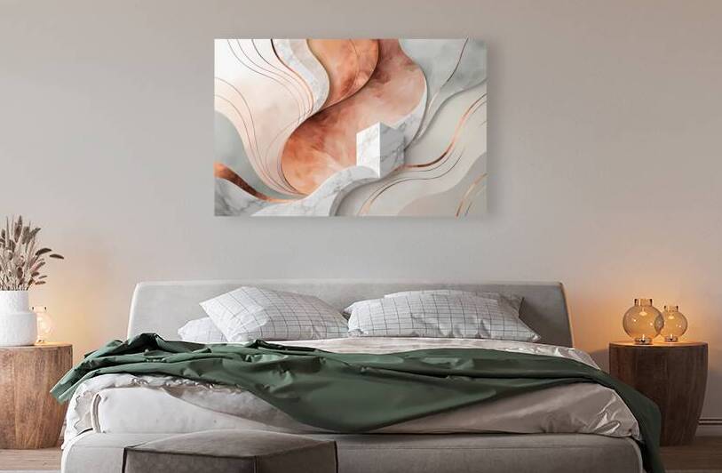 Aurora Stone Flow | Modern Abstract Wall Art in Terracotta & Sage by Velora Art