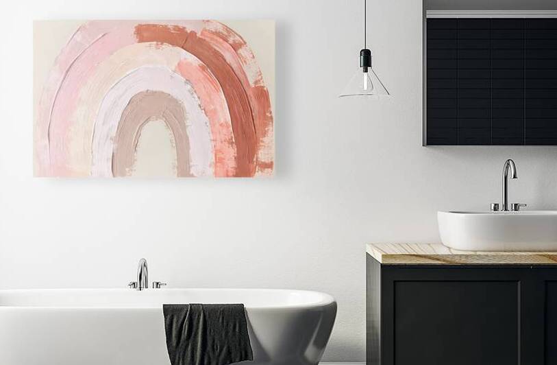 Blush Arches: Modern Minimalist Abstract Wall Art in Warm Tones by Velora Art