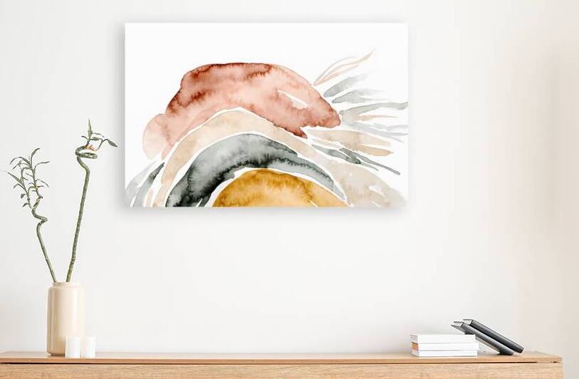 Earthy Flow - Modern Abstract Watercolor Organic Shapes Art by Velora Art