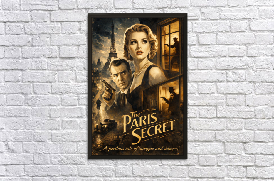 The Paris Secret Intrigue in the Night -Vintage Hollywood Art. Giclee ...