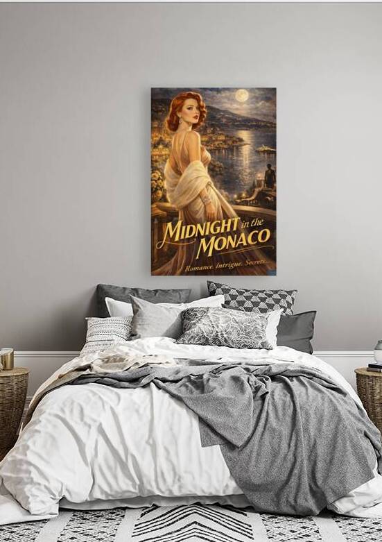 Glamour at Midnight in Monaco. Vintage Hollywood Art. Giclee Paper- Wood- Metal- Canvas by Doug and Teresa Johnson