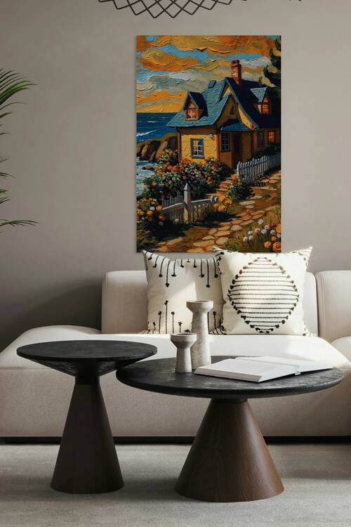 Hydrangea Cottage | Floral Garden Art| Coastal Vintage Style |Giclee Paper- Wood- Metal- Canvas by Doug and Teresa Johnson