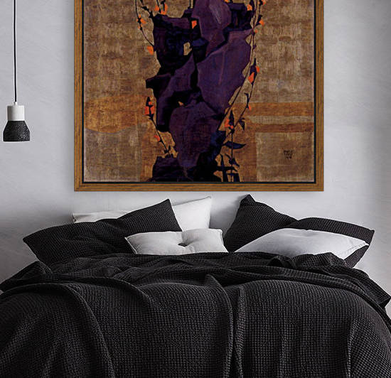 Stylized floral before decorative background style of life by Schiele