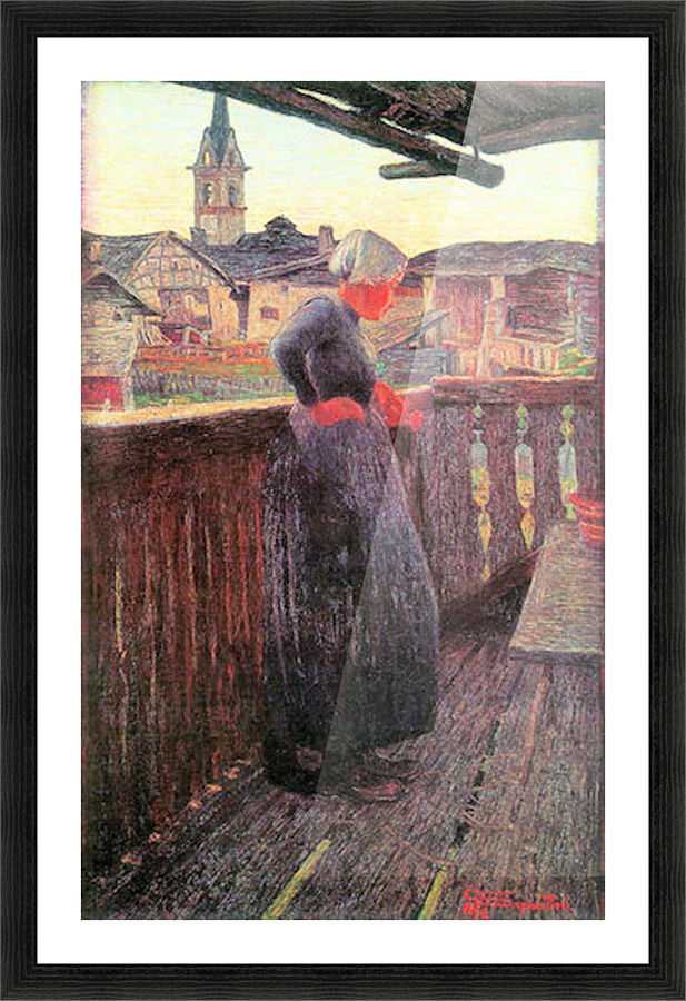 On the balcony Picture Frame print