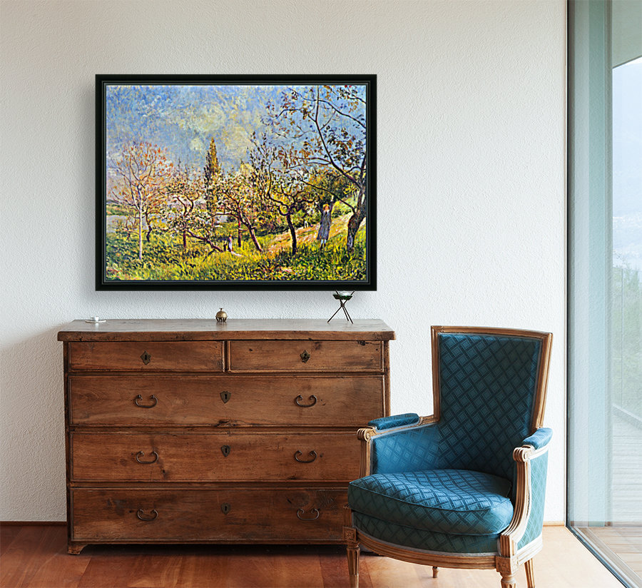 Orchard in spring Reproduction