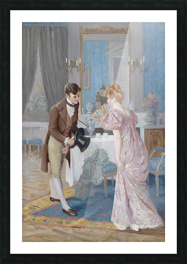 A couple flirting Picture Frame print