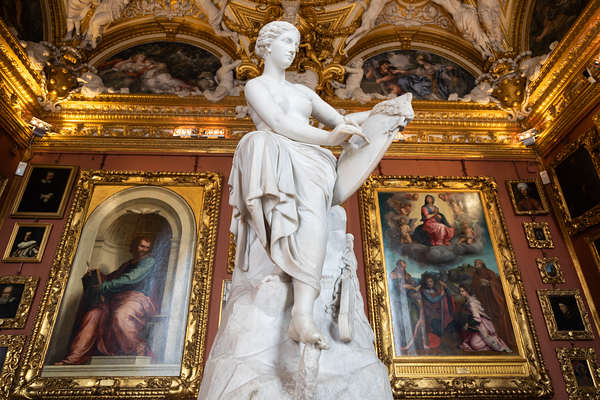 The room of Jupiter in Uffizi Museum with the statue of Victory Digital Download