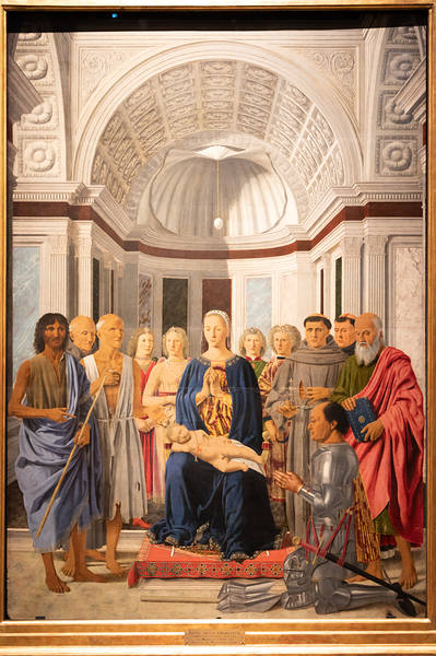 Madonna and child with saints angels and Federico da Montefeltr Digital Download