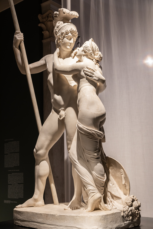 Venus and Mars by Antonio Canova 1816. Concept of love couple by