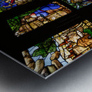 Colored glass windows of the Duomo church   Milan cathedral 16t Metal print