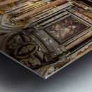 Antique baroque interior with vintage decoration. Royal Church o Metal print