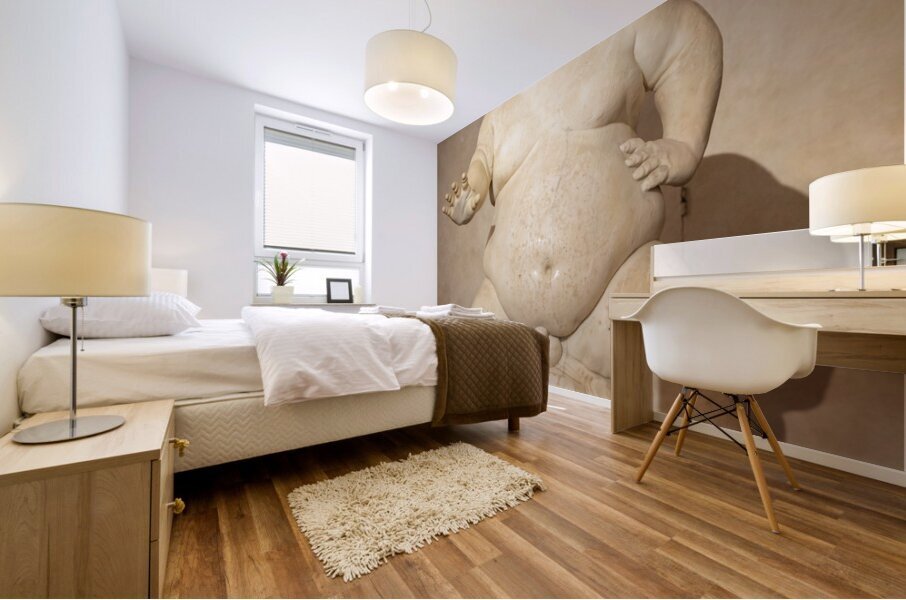 Morgante riding a tortoise marble statue by Valerio Cioli 1568 Mural print